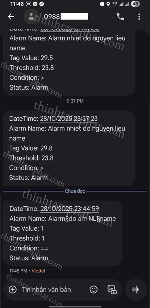 cảnh báo nhiệt độ qua tin nhắn sms